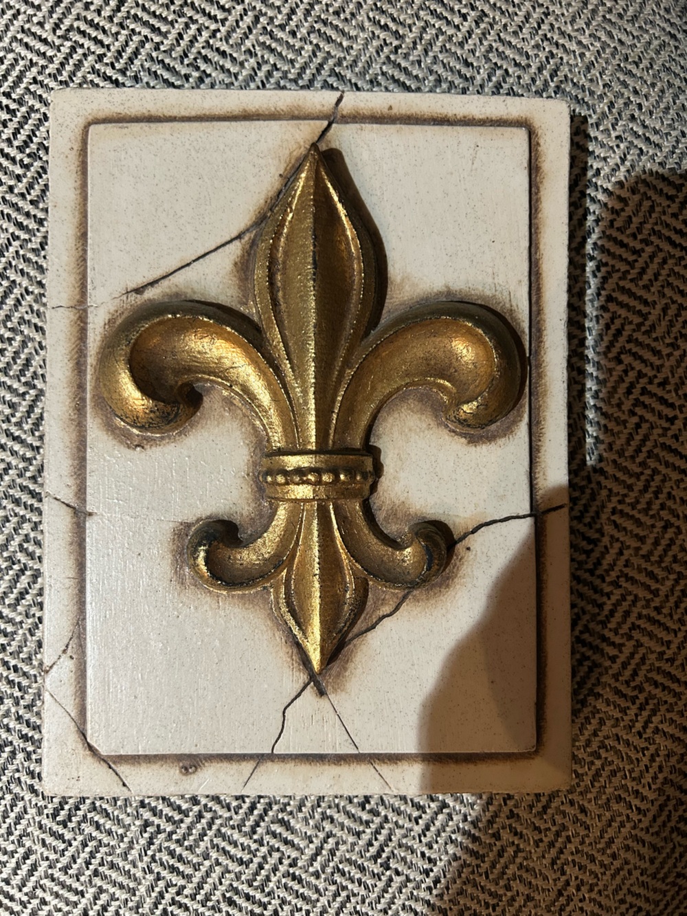 Sid Dickens Gold Fleur-de-Lis Memory Block Signed